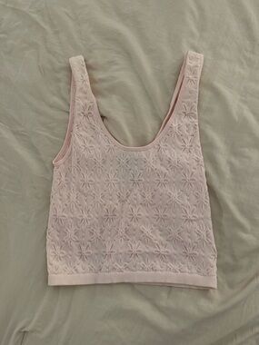 Forever 21 Light Pink Quilted Floral Tank